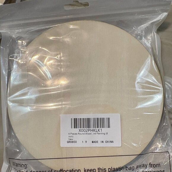 6 Pieces Round Wood Circles Unfinished Wood Slices Cutout for Crafts - Picture 1 of 3